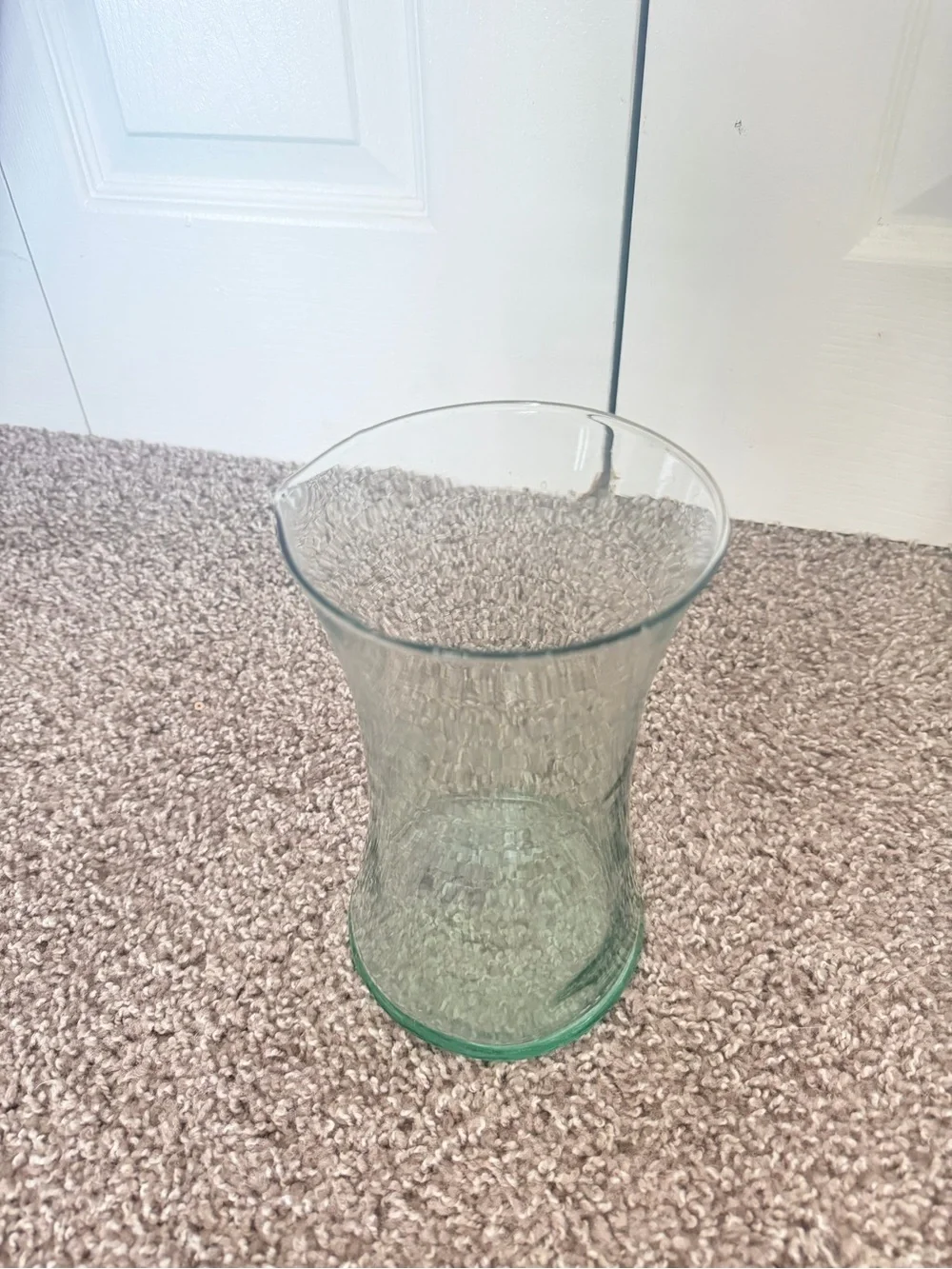 Light Green Textured Glass Vase